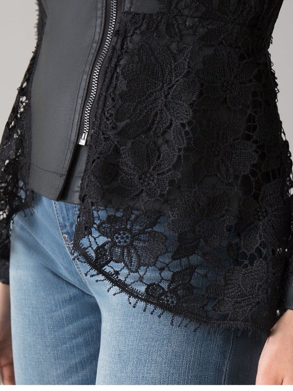 White House Black Market Lace Trimmed Moto Jacket NWT Limited Edition - Picture 5 of 14